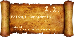 Polónyi Konstantin névjegykártya